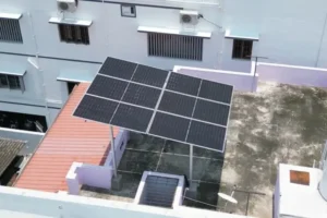 3kW solar panels installed on elevated structure in Erode