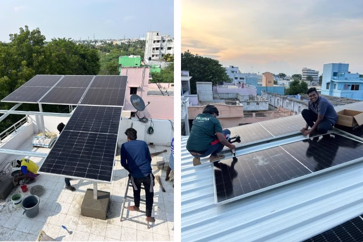 solar installers under work in erode