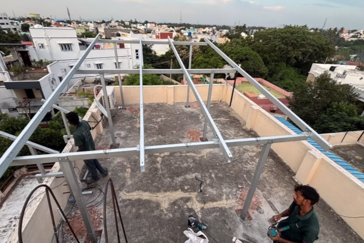 high roof solar structure erode 5kw