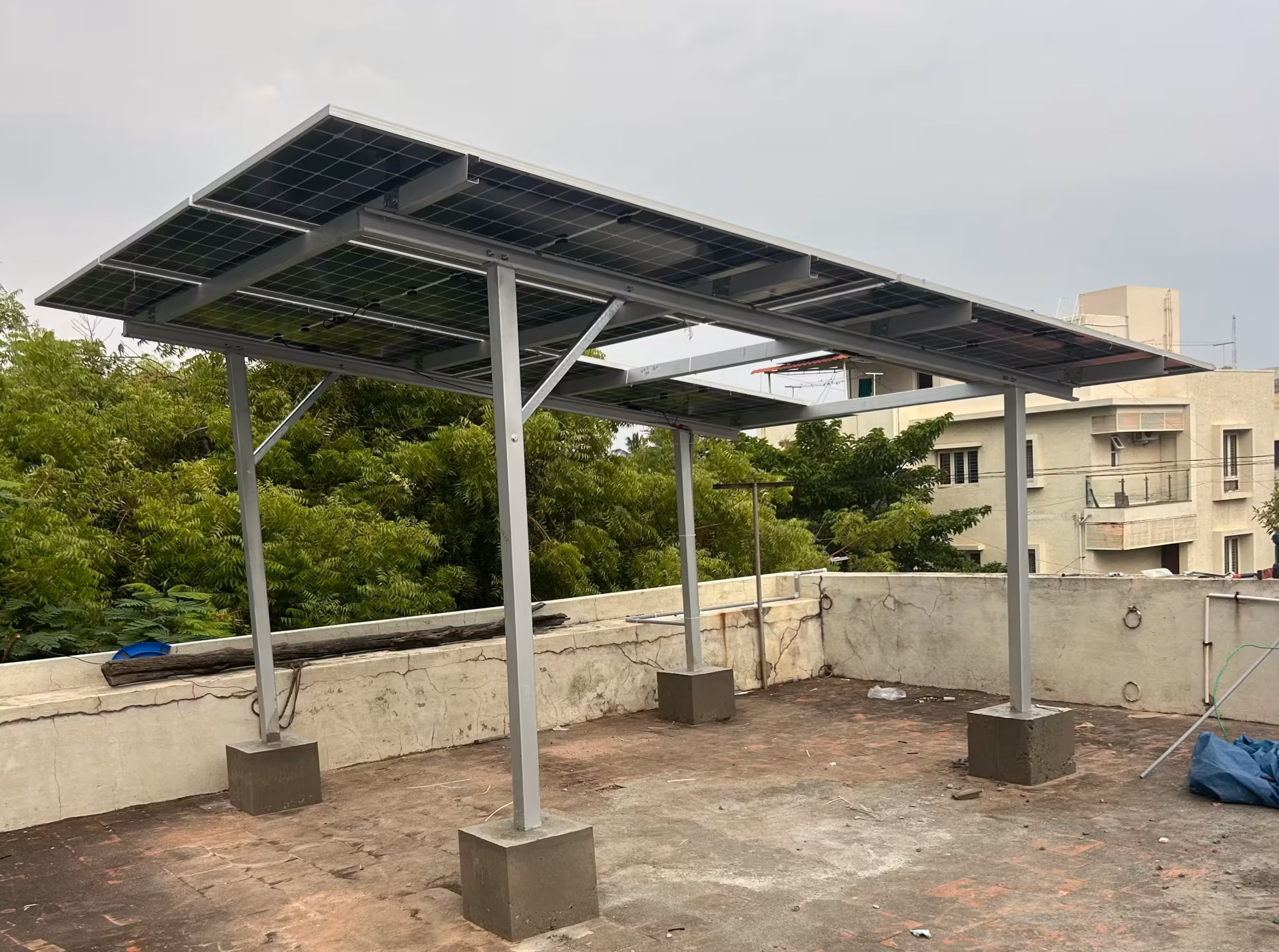 3kW rooftop solar panels installed by Groena Solar at R. Prathab's home in Periyar Nagar, Erode