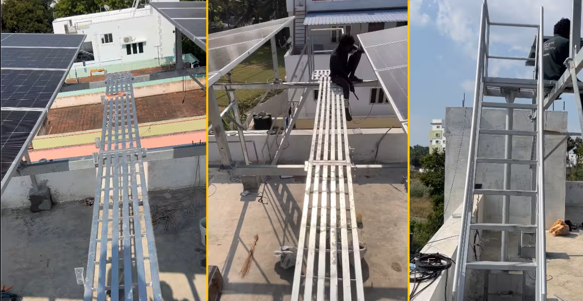 6kW rooftop solar installation in Thindal Erode topcon Bifacial 6kW Solar Panels Structure thindal erode