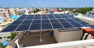 7kW rooftop solar installation in Karungalpalayam, Erode with bifacial panels on a home
