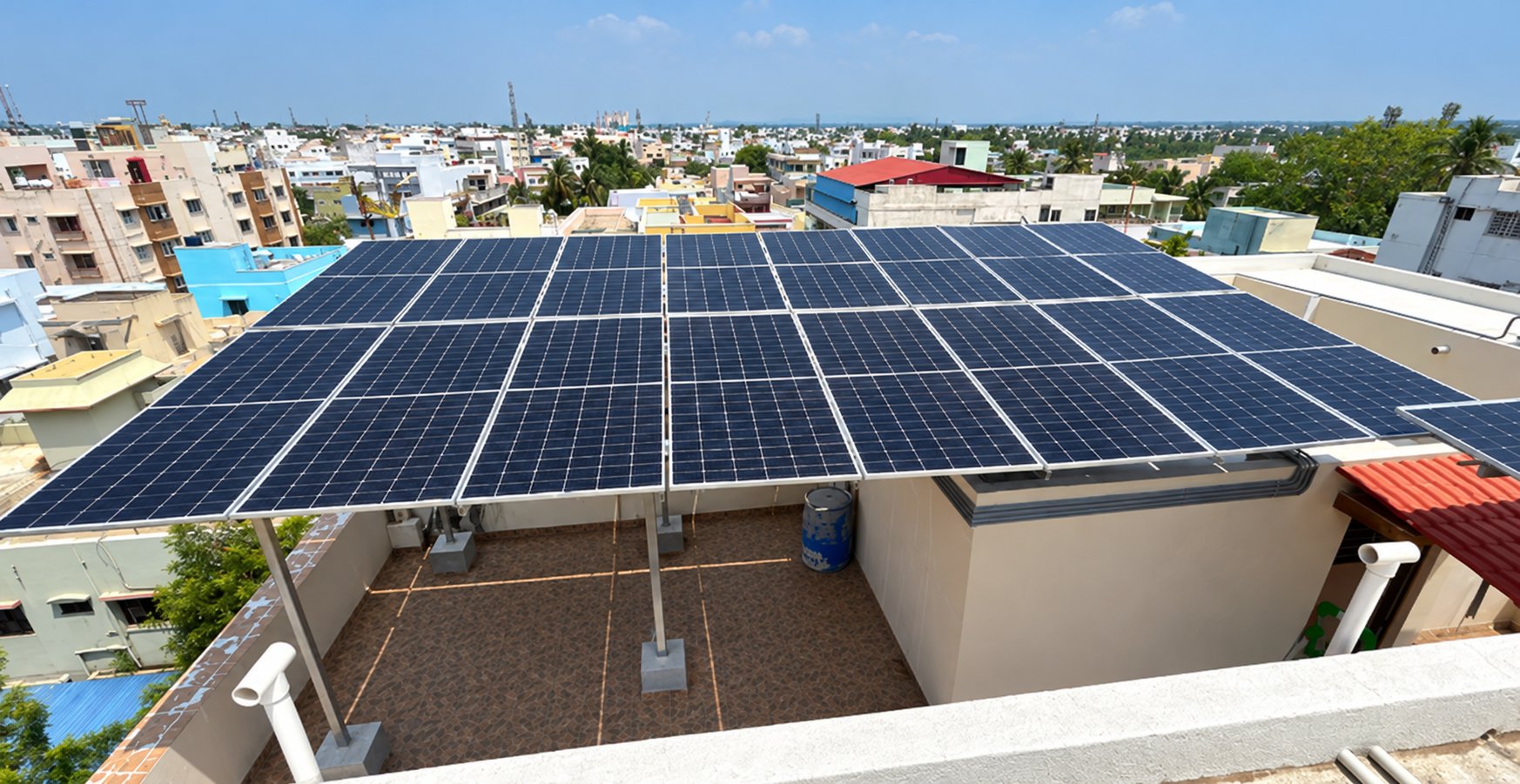 7kW Rooftop Solar Karungalpalayam 7kW rooftop solar installation in Karungalpalayam, Erode with bifacial panels on a home