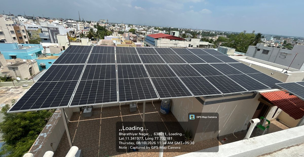 7kW home solar Installation in erode 8kW SUNGROW Inverter for Home Solar in Erode