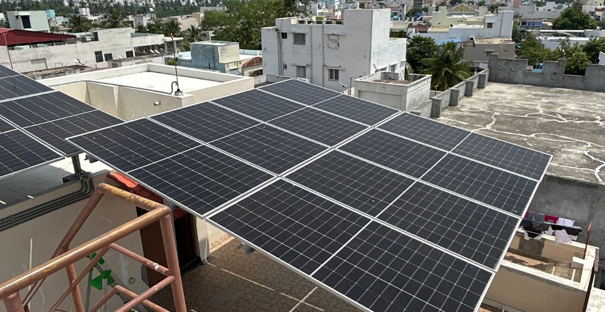 Rooftop homesolar Installation in erode 7kW Bifacial Solar Panels for Home in Erode